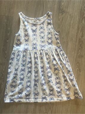 H&M White & Light Purple Butterfly Tank Dress for Girls
